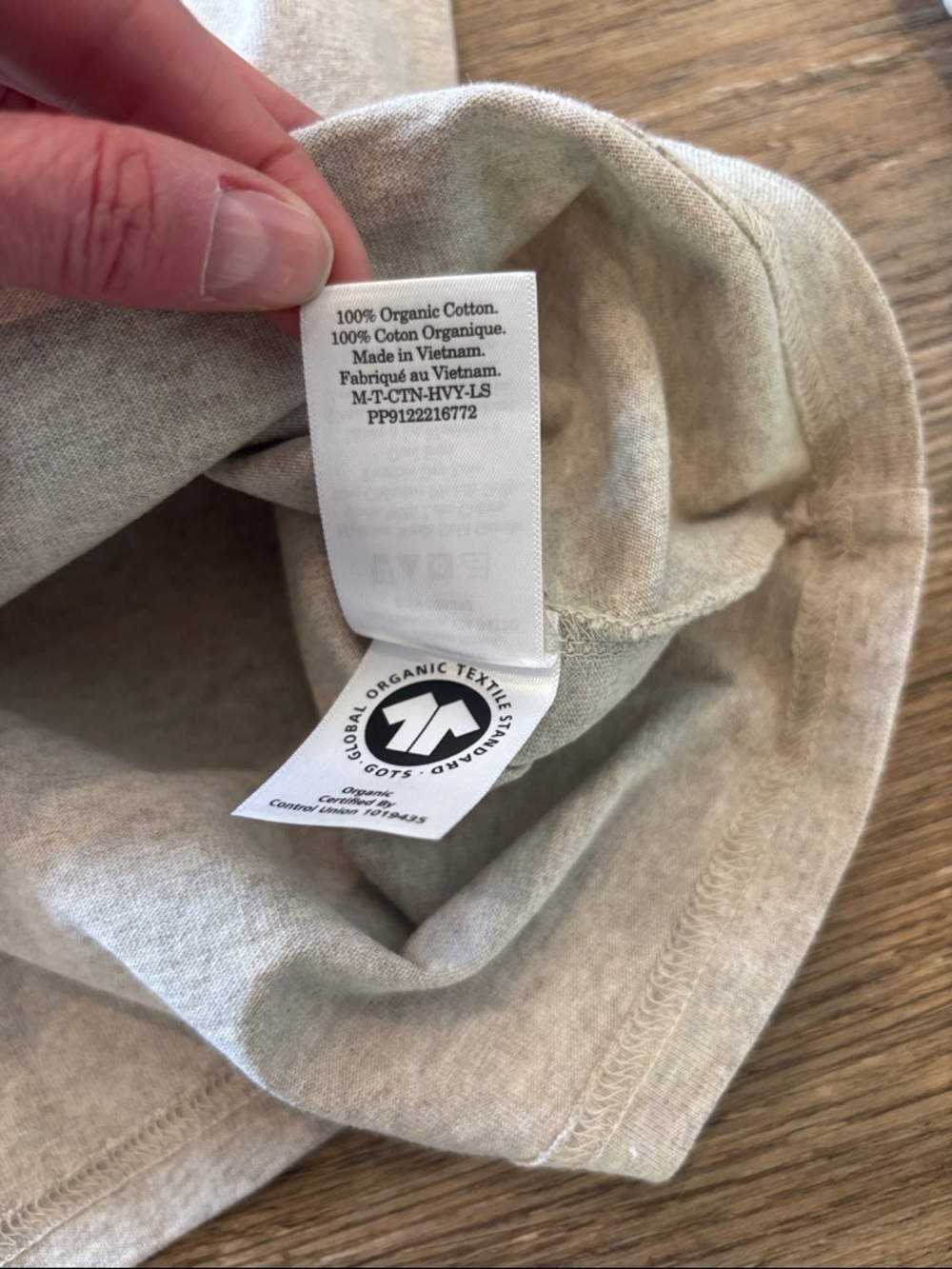 Everlane Premium Weight Long Sleeve Crew in Heather Oatmeal Mens SizeSmall NWT - Picture 8 of 9